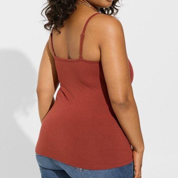 Torrid Foxy Cami Top Burnt Orange Red Size 3 Tank Stretch Summer Fall Layering - Picture 3 of 7